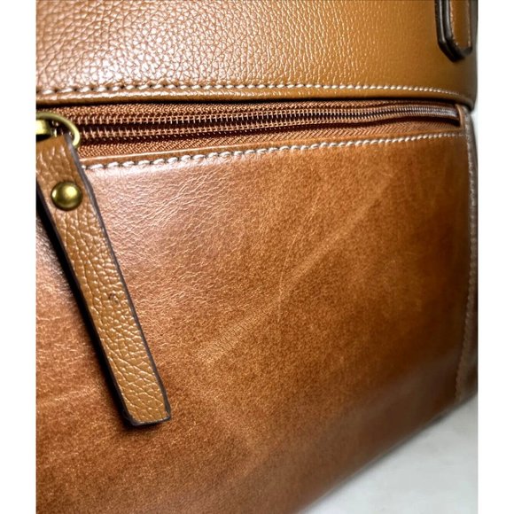 Tignanello Large Brown Leather Shoulder Bag - Lightly Distressed - Picture 12 of 12